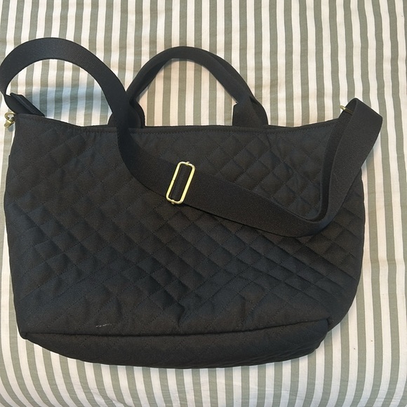 Canvelle Quilted Black Zip Crossbody Tote in Medium - Picture 3 of 12